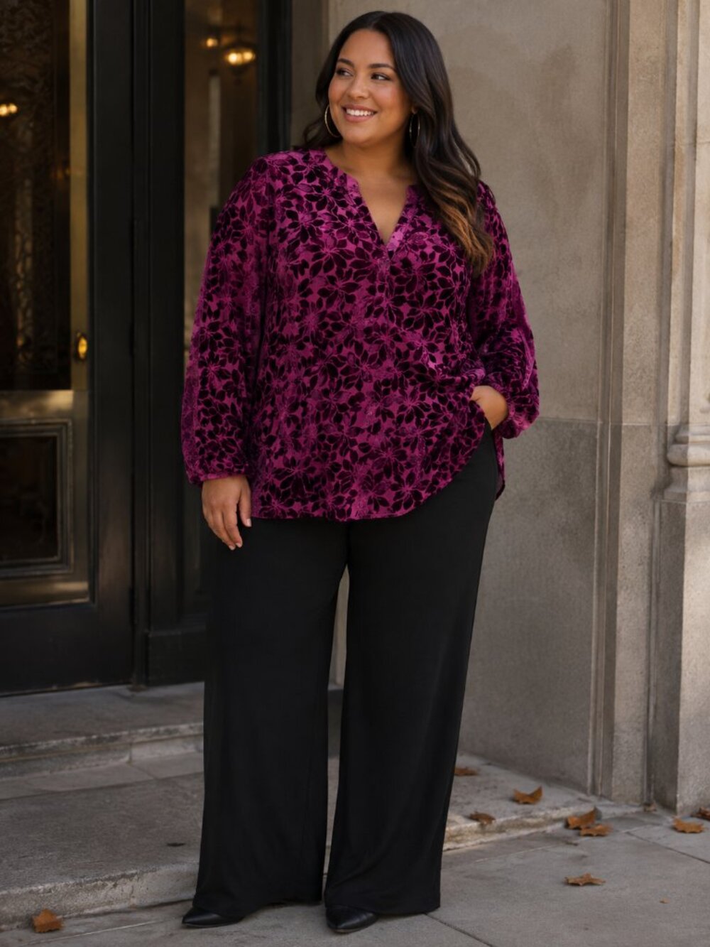TORRID Floral Velvet Burnout Blouse Plus Size Whimsigoth Romantic Goth Witchy 3X
